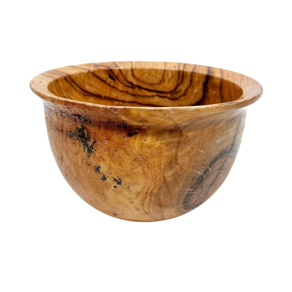 D. Rhudy Spalted Persimmon Wood Bowl Large Decorative Centerpiece Signed 7.5